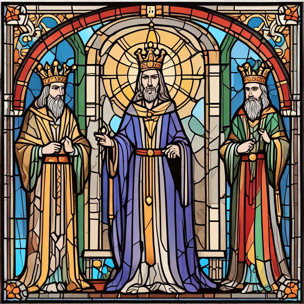 Simple Three Kings in Stained Glass Photo Style