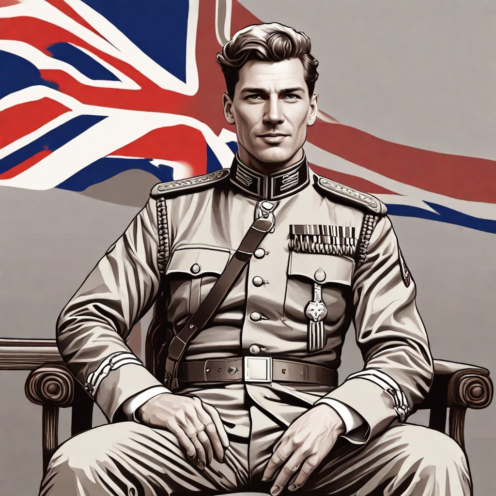 Sitting in Dress Uniform British Army Photo Style