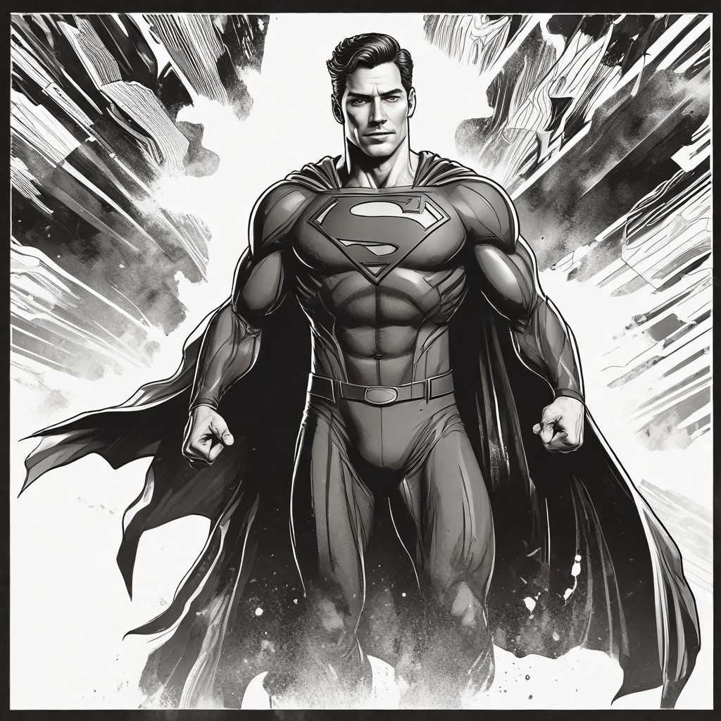 Superman in Black Suit Photo Style