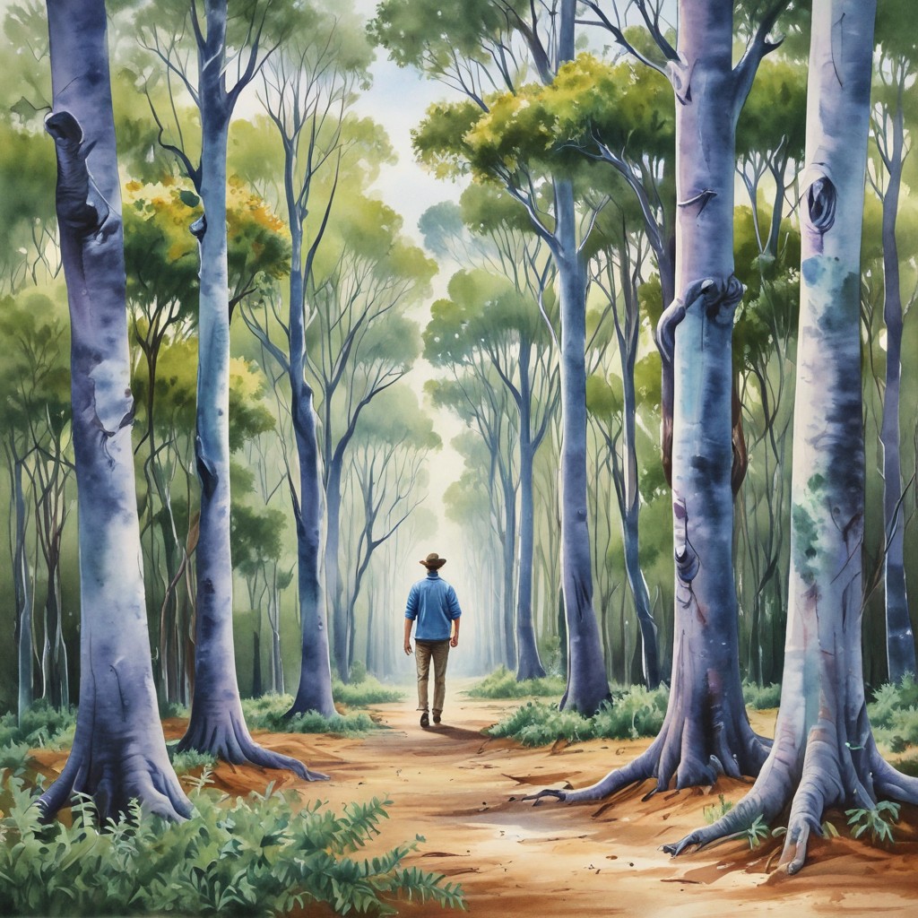 Watercolour Inspired by Blue Gum Forest Photo Style