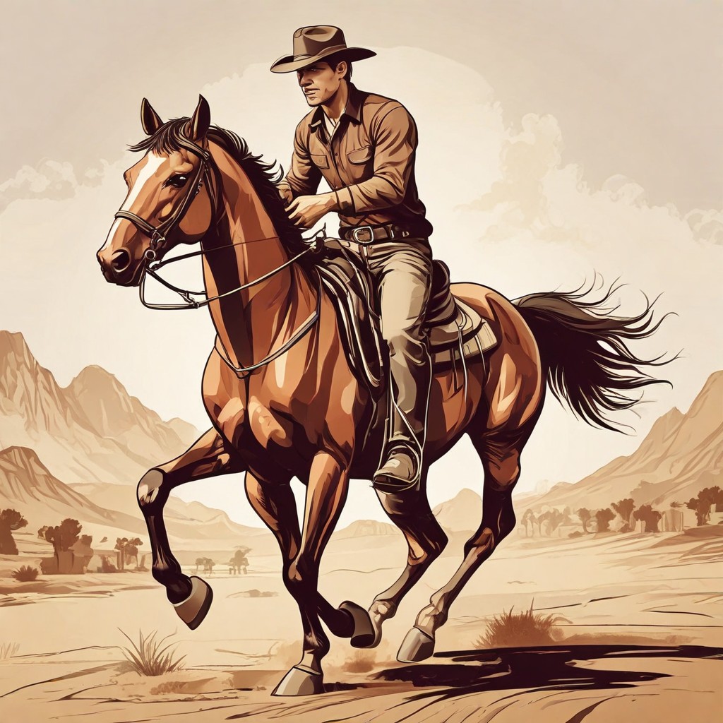 Converted Western with Hat on Horse image