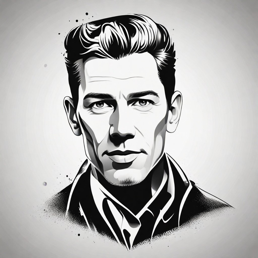 White Portrait Stencil Vector Photo Style