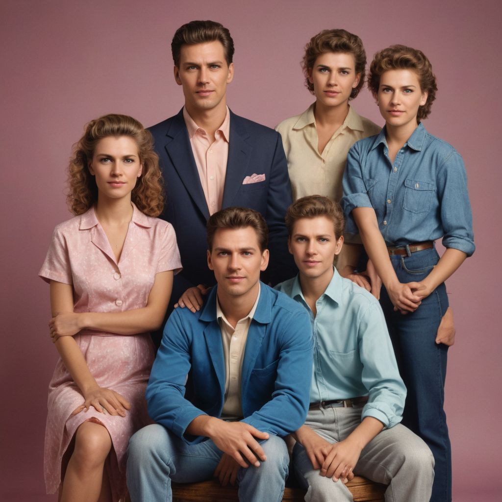 80s Family Portrait Photo Style