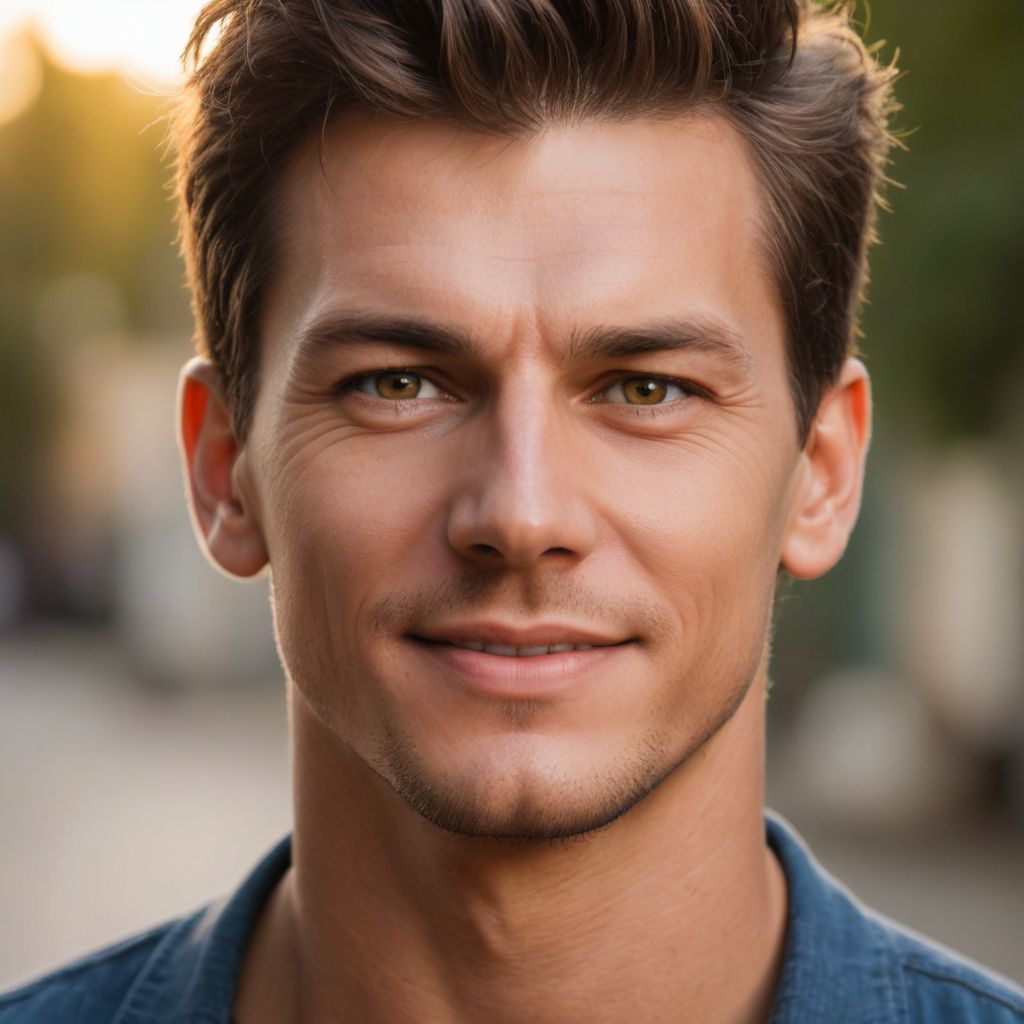 Amber Eyes with White Teeth and Smile Photo Style