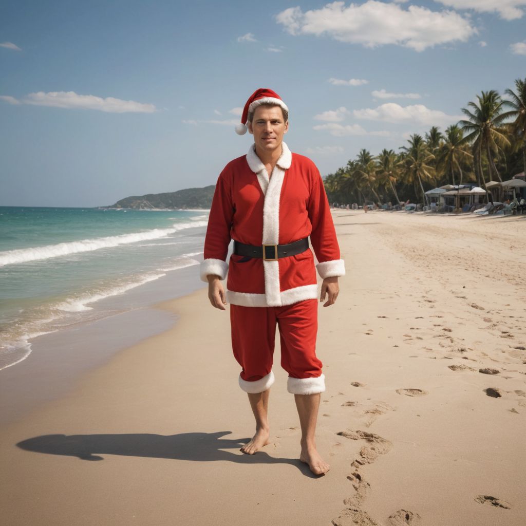 Beach Santa Claus Photo Style