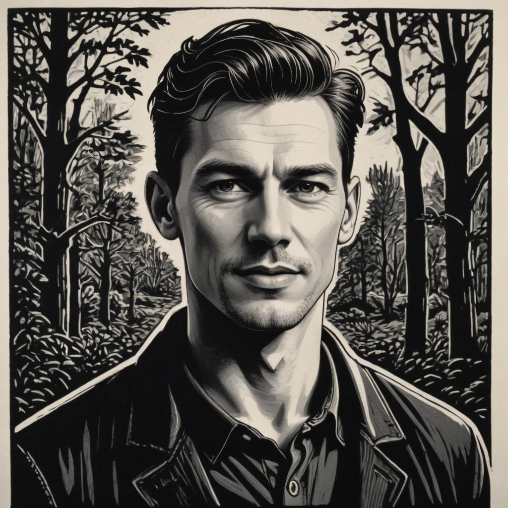 Black Linocut Photo Style