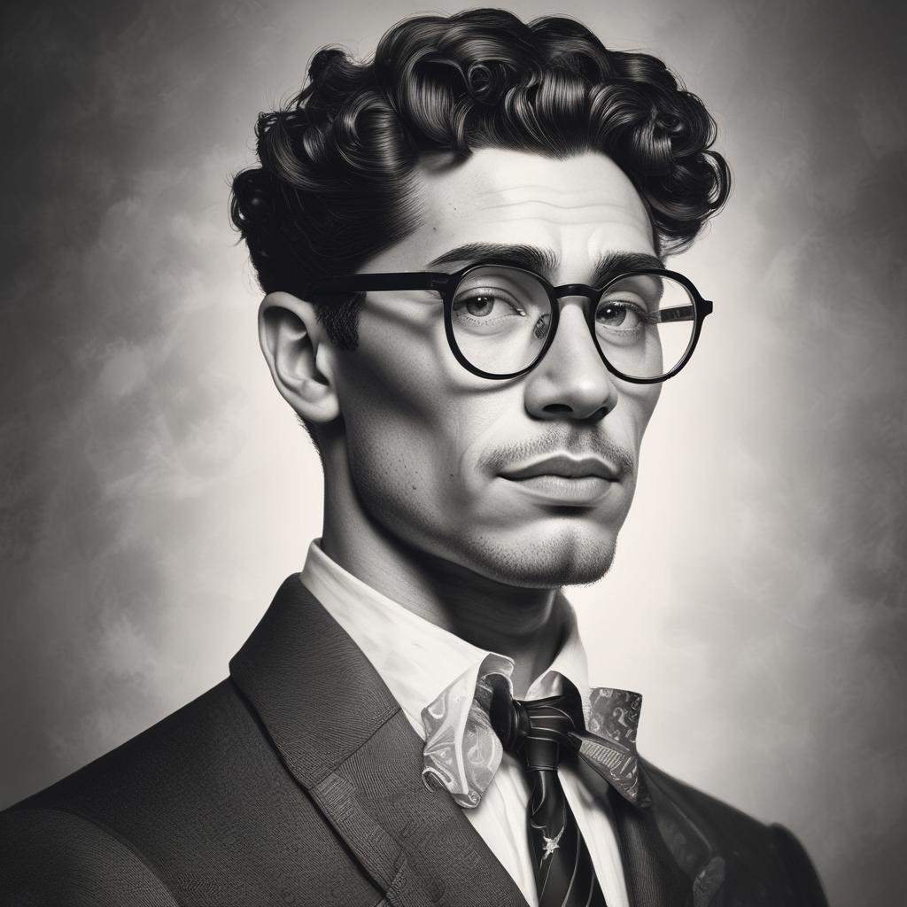 Black Pin Curls Hair with White Glasses Photo Style