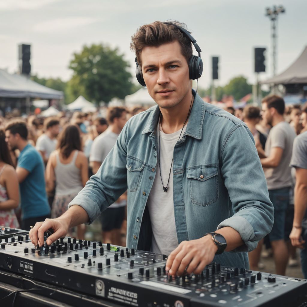 DJ Mixer in Festival Area Photo Style