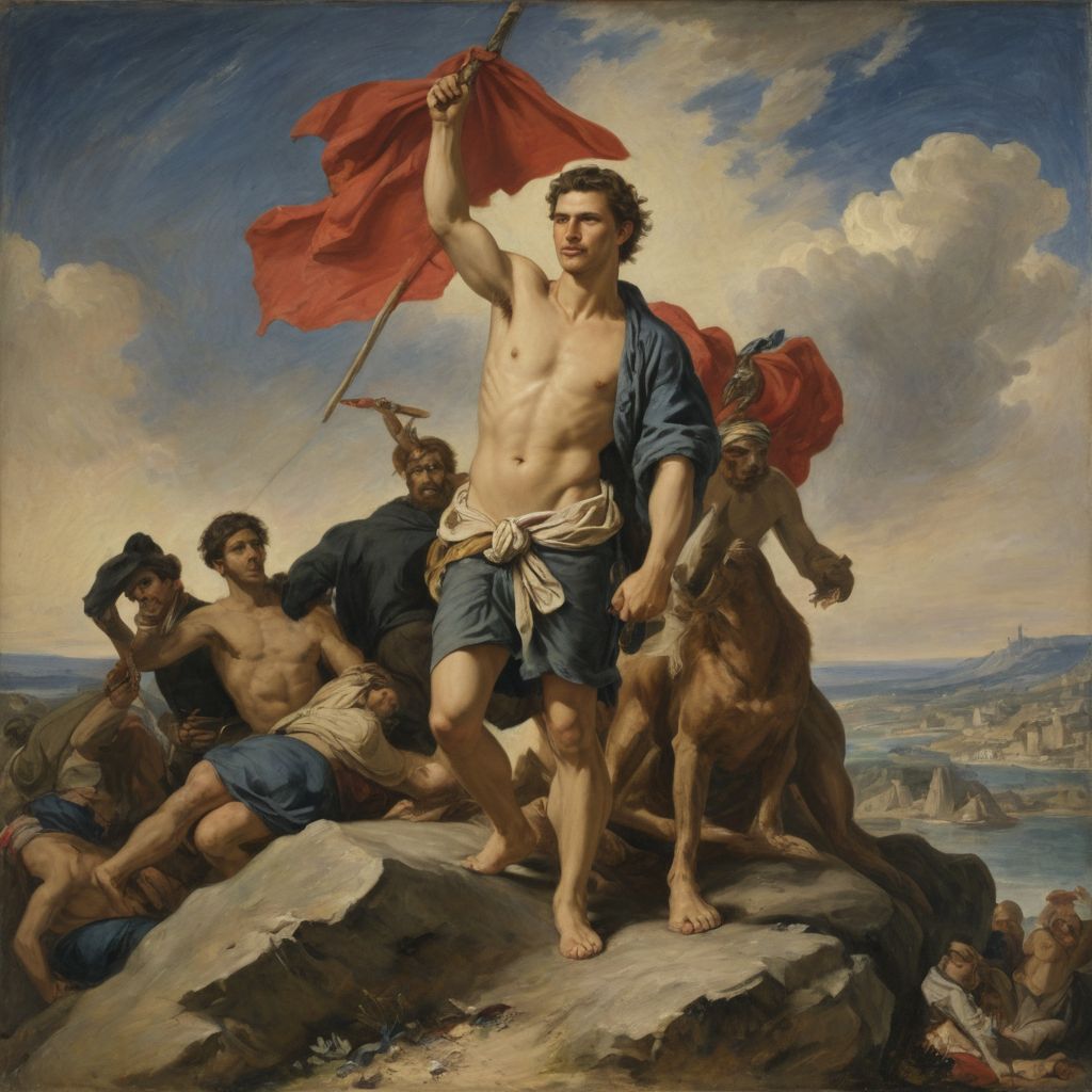 Converted Eugène Delacroix – La Liberté Guidant le Peuple image