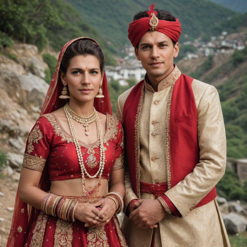 Garhwal Wedding Looks Dulhan and Dulhan DSLR Photo Style