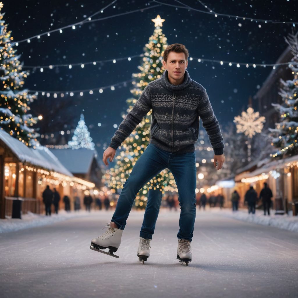 Ice Skating + Christmas Tree and Lights Photo Style