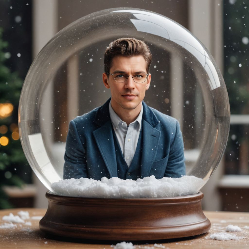In Glasses Snow Globe Photo Style