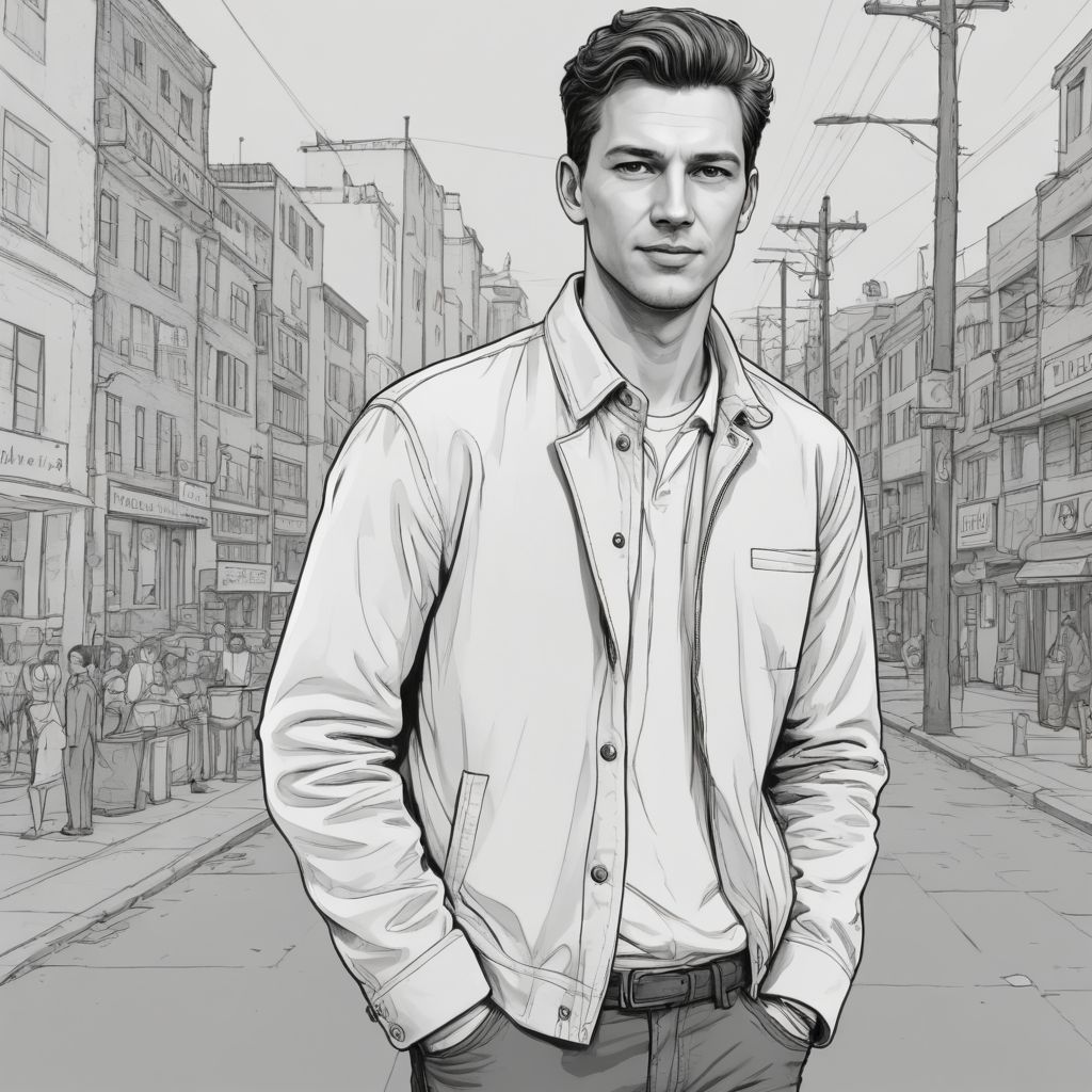 Line Art, 2D, Illustration, Cartoon Photo Style