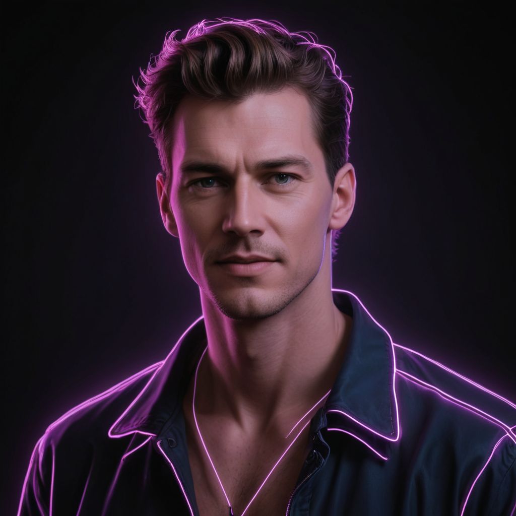 Neon Line Art Photo Style