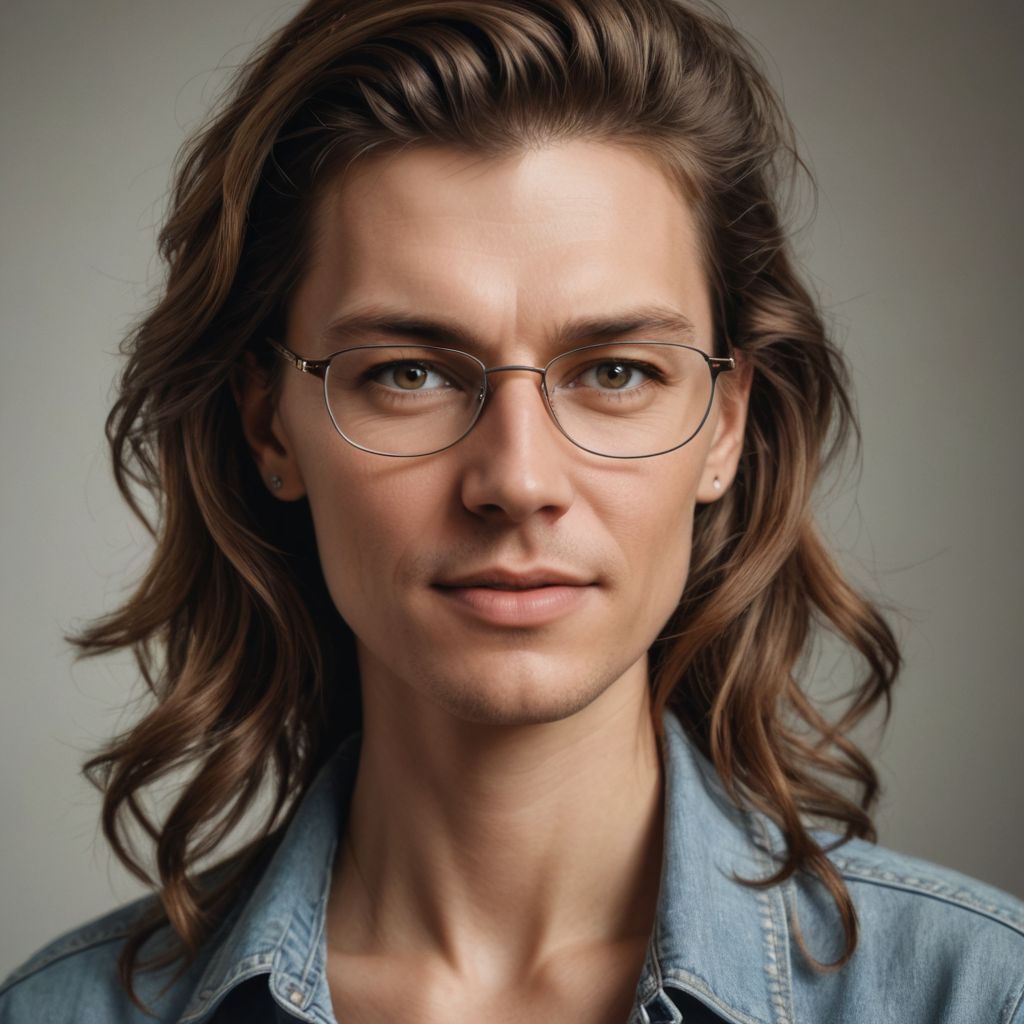 Photorealistic Portrait of a Woman with Glasses Photo Style