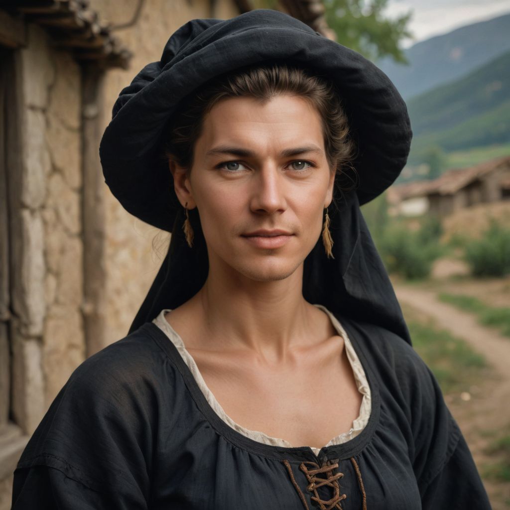 Realism Color Black Peasant Woman by Tre Photo Style