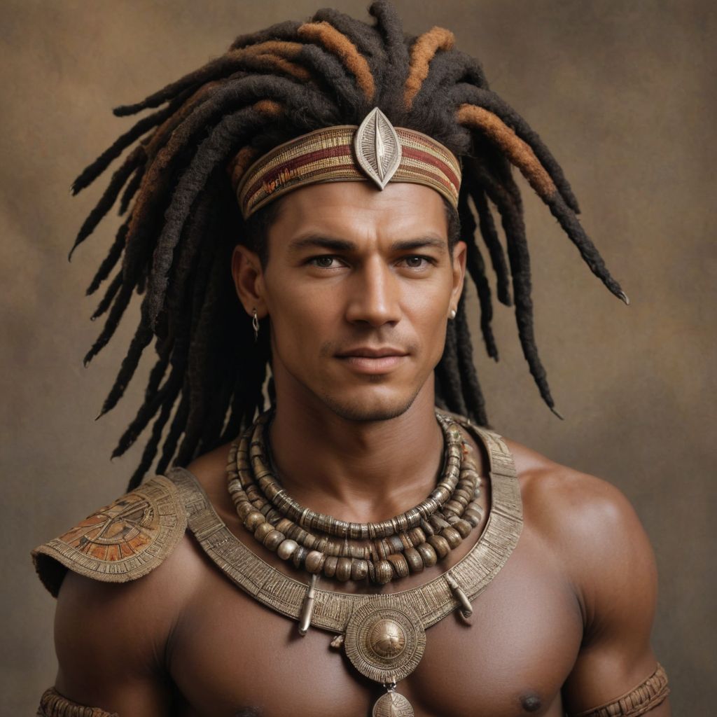 Realism Color Male African Warrior Photo Style