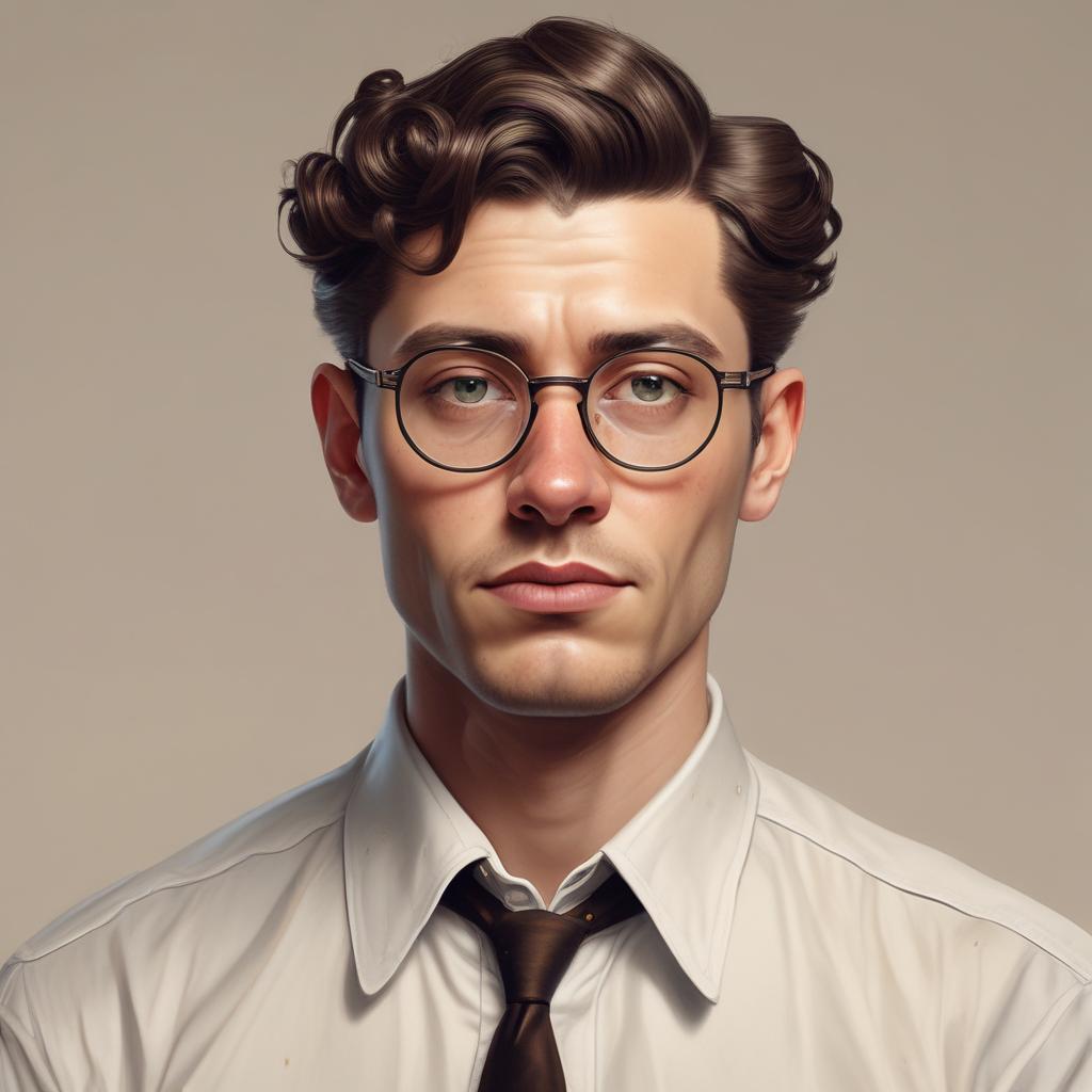 Realism Pin Curls with Glasses Photo Style
