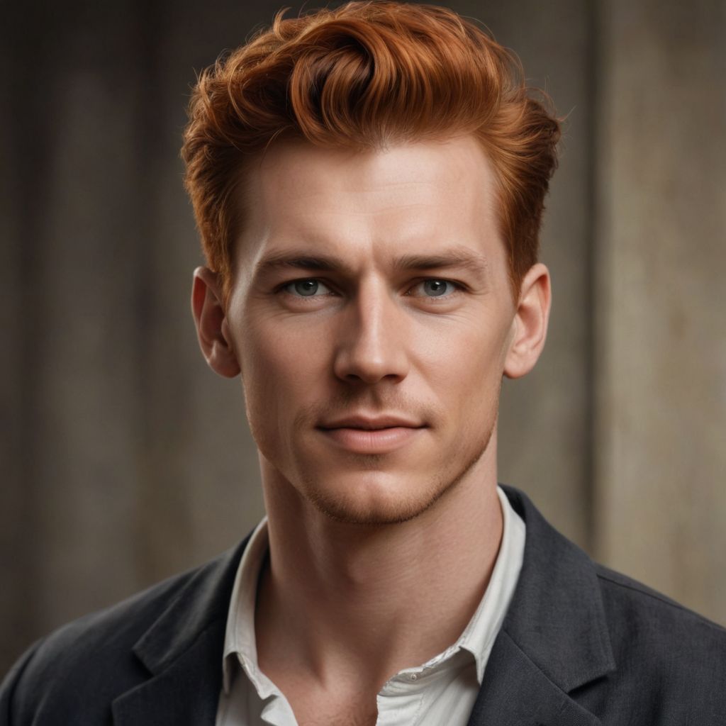 Realism Redhead Looking to the Left Photo Style