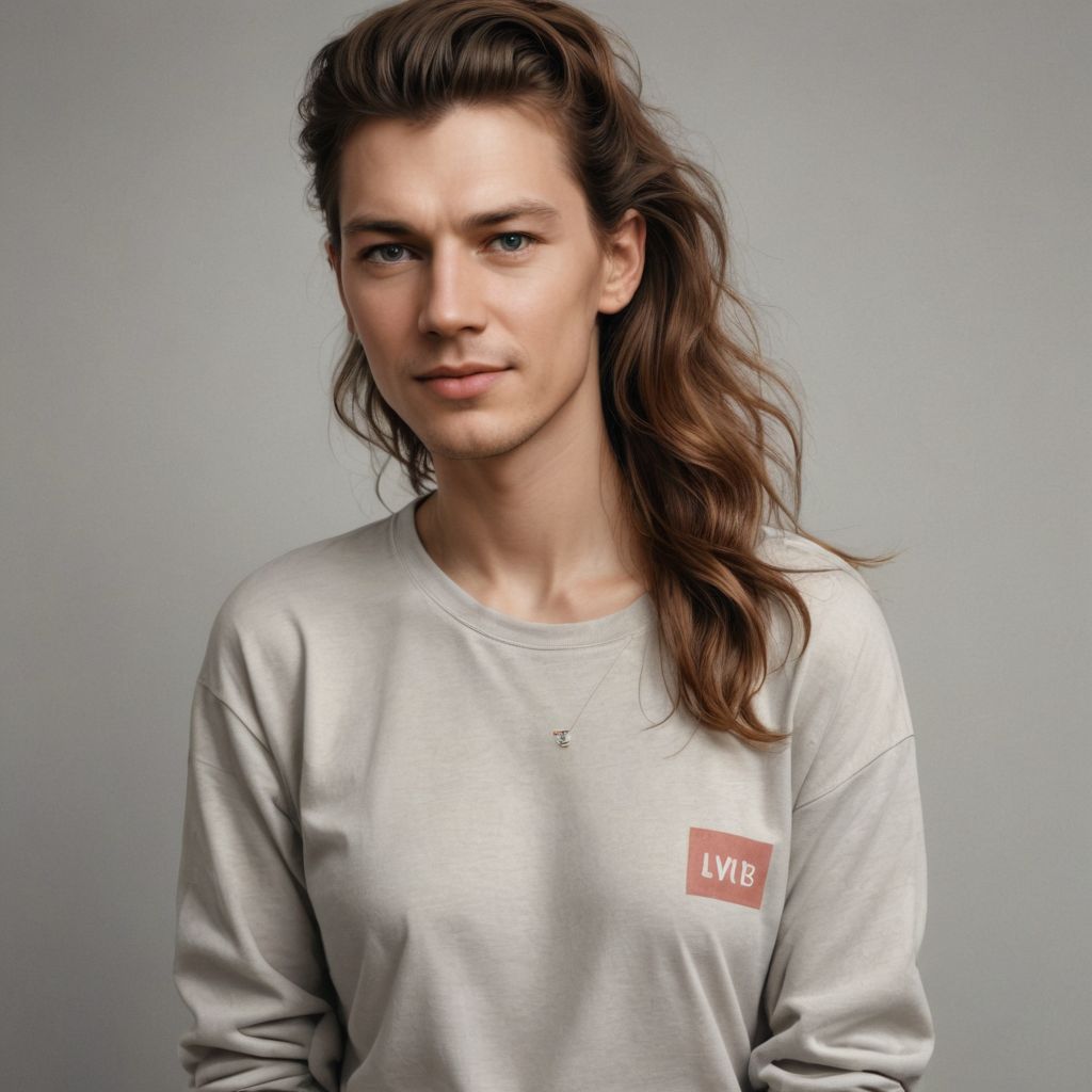 Realistic Color Girl in Long Sleeve Top Photo Style