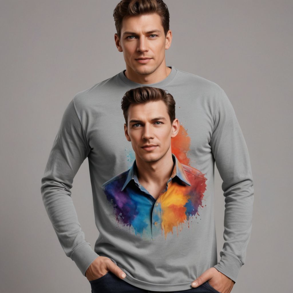 Realistic Color Long Sleeve Shirt Photo Style