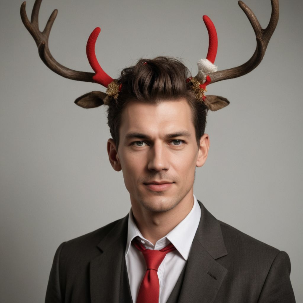 Converted Red Clown Nose and Reindeer Antlers image