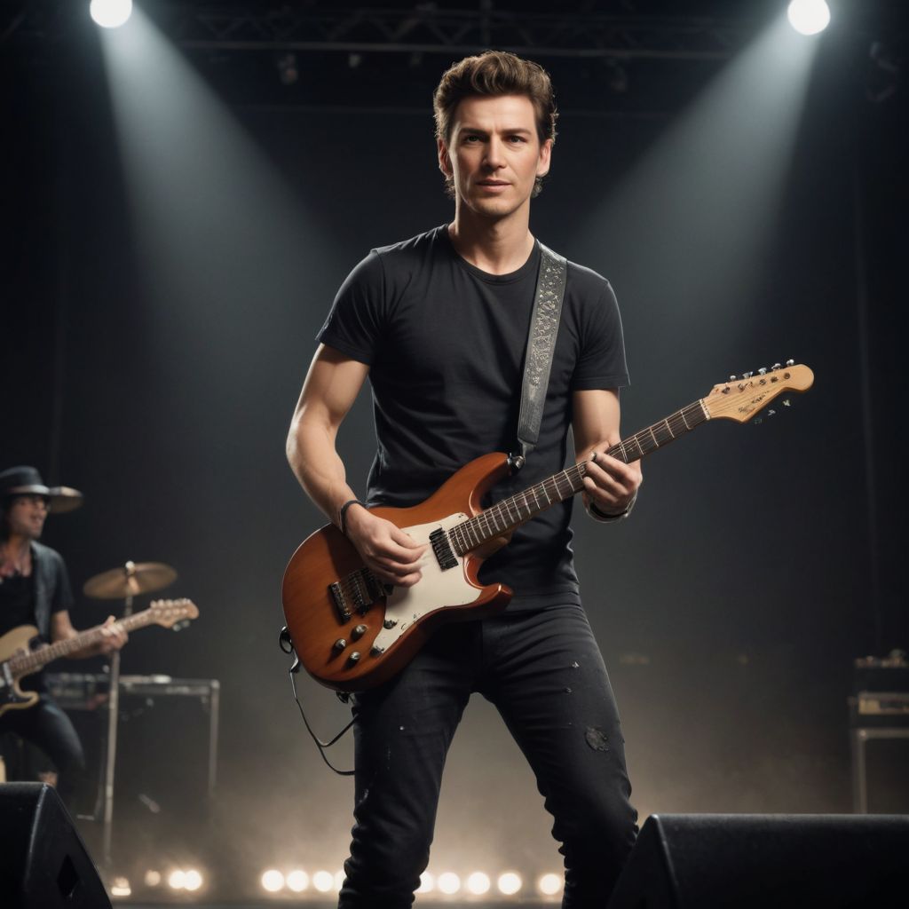 Rockstar with Guitar on Stage Photo Style