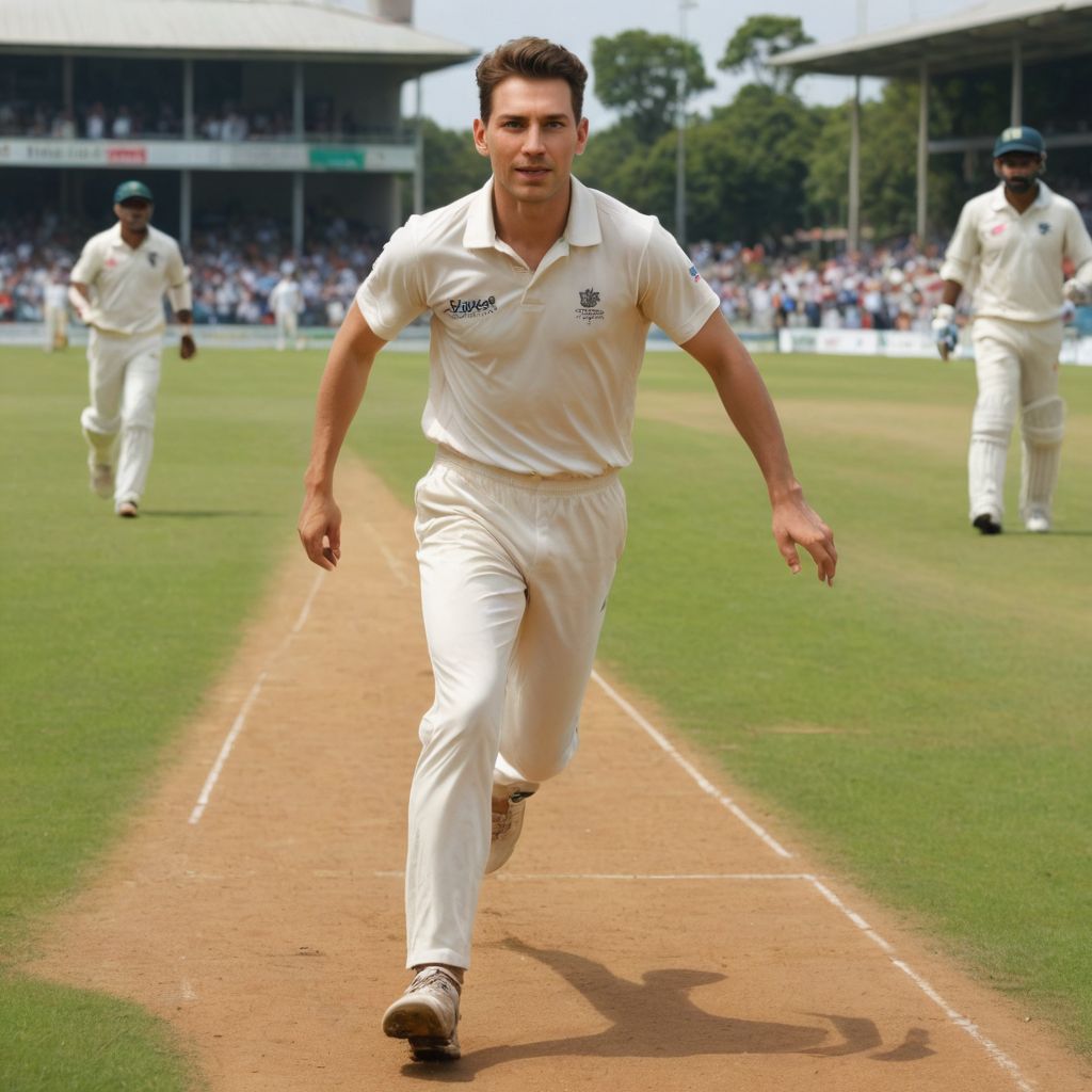 Running in the Cricket Ground Photo Style