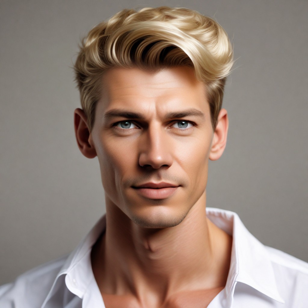 Short Blond Hair with Makeup Photo Style