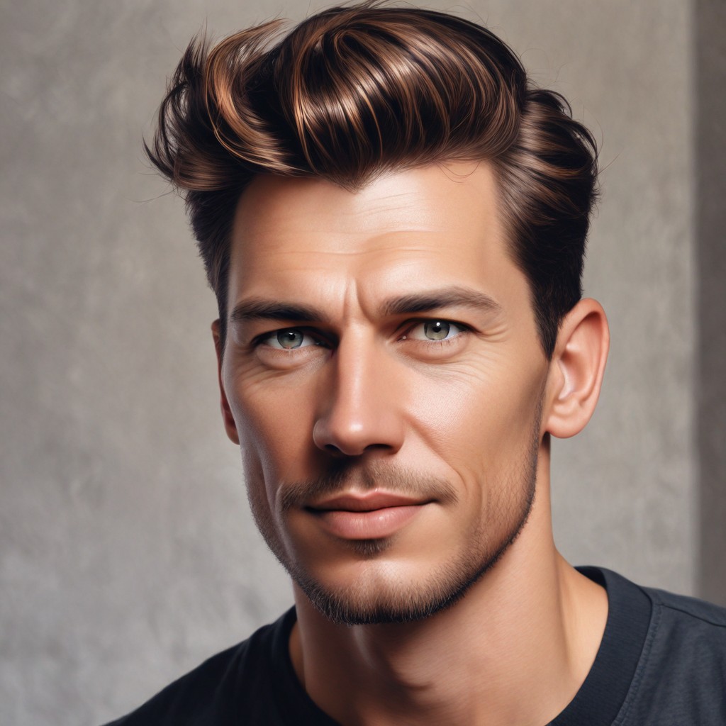 Short Hair with Trimmed Beard Photo Style