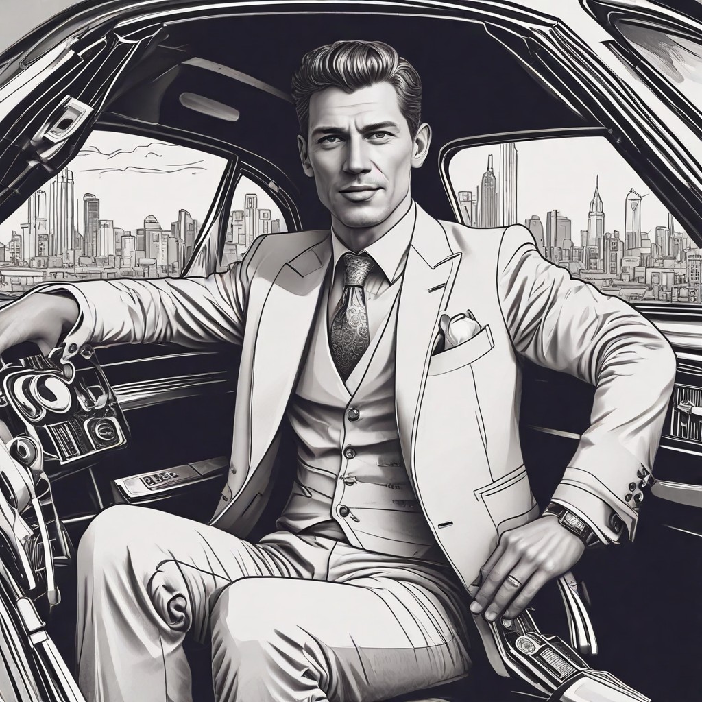 Sitting in a Rolls Royce Car Photo Style