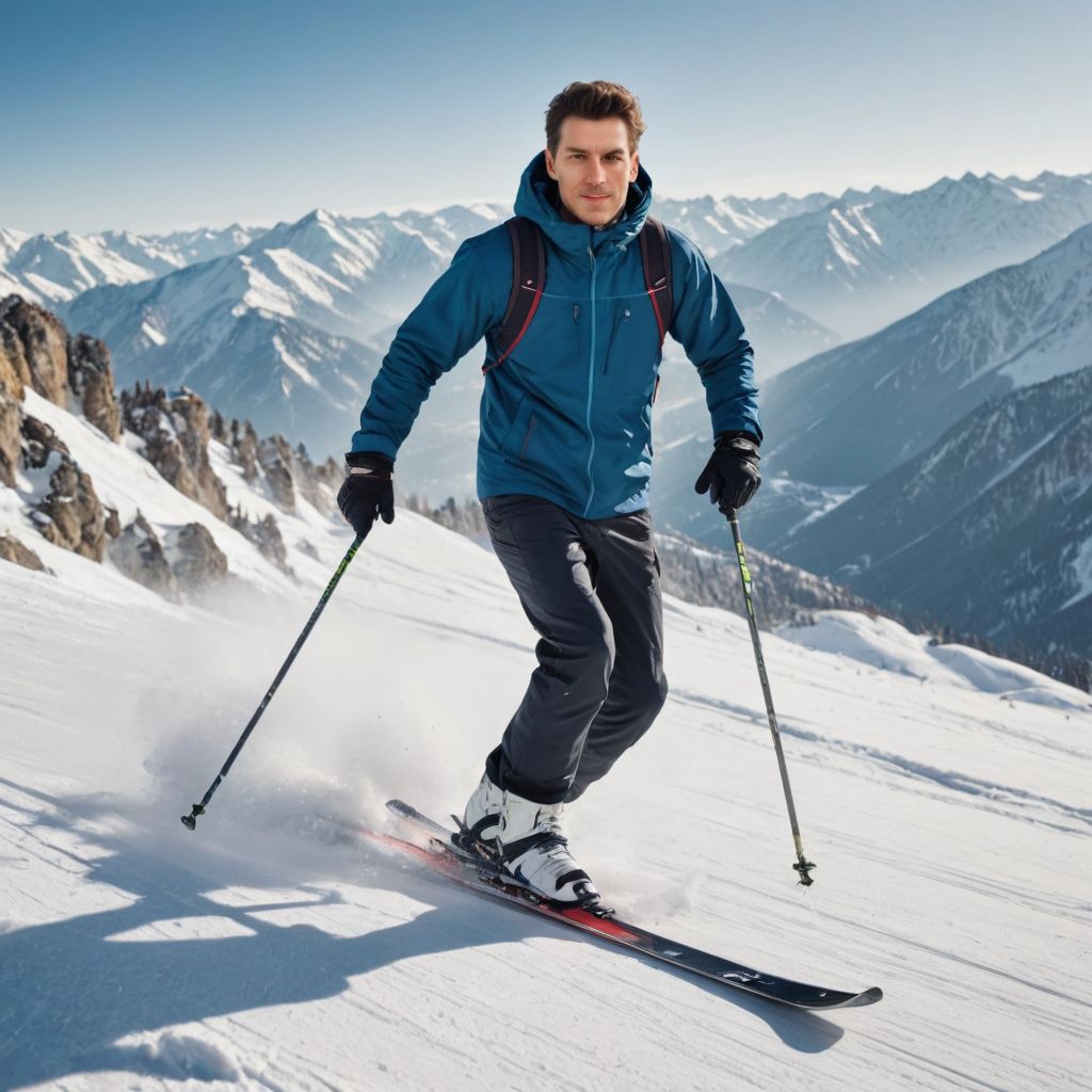 Skiing in Mountains Photo Style