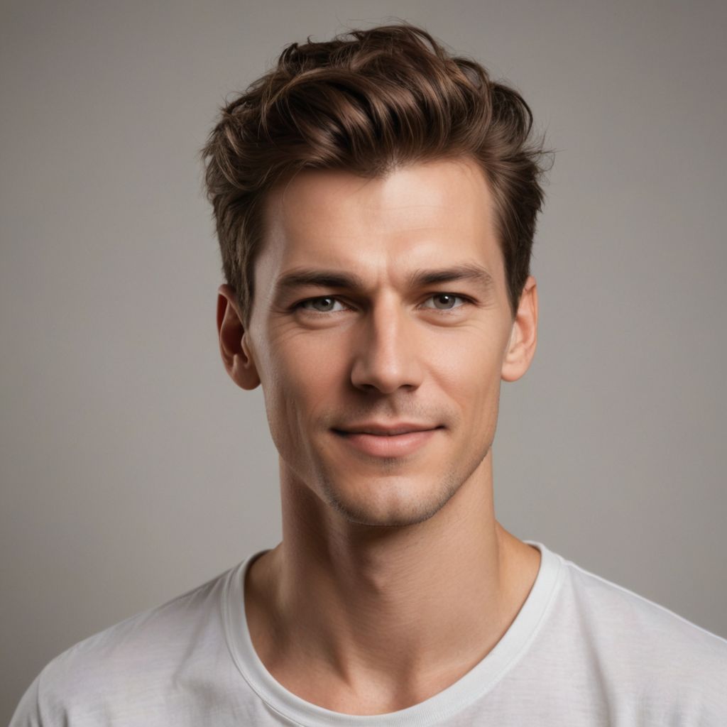 Smiling Adult Boy Photo Style