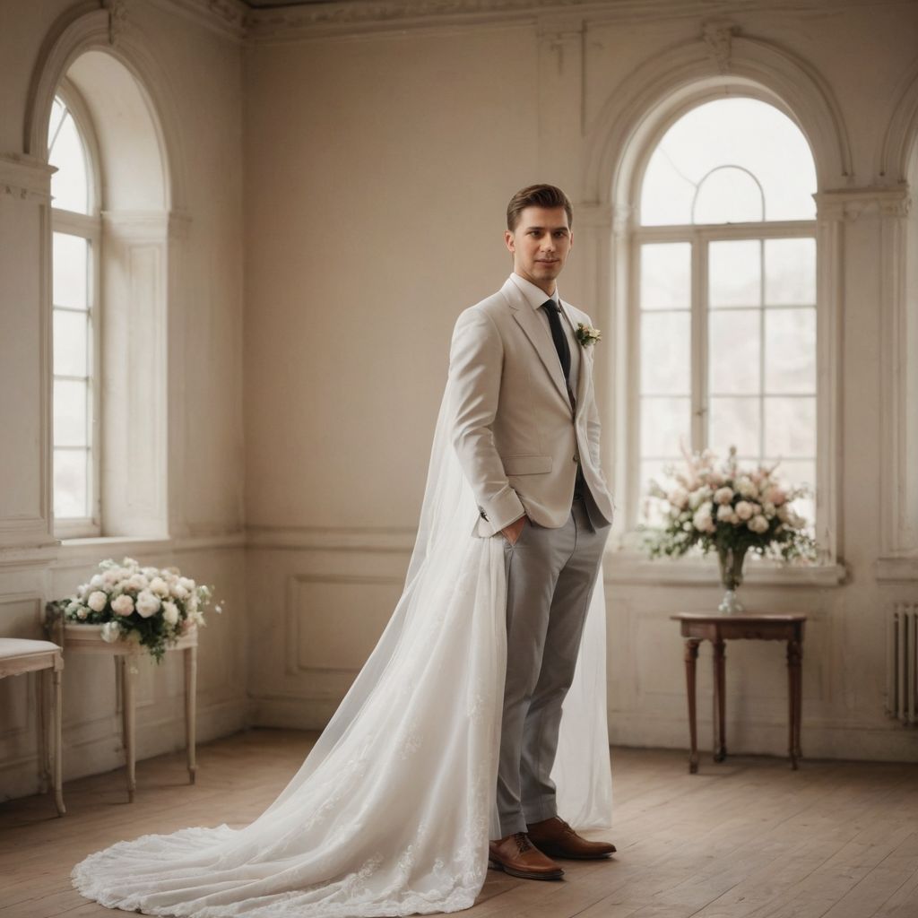 Standing Alone in Wedding Photo Style