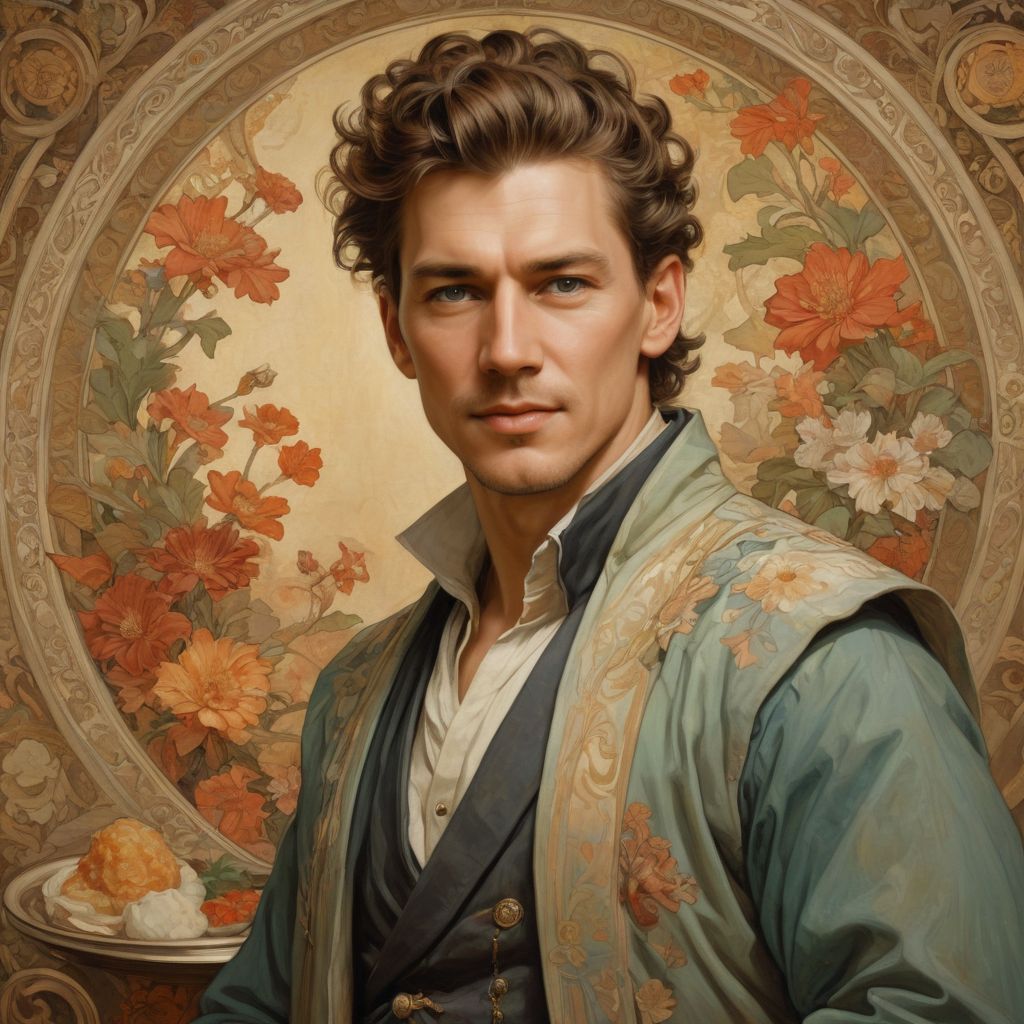 Tempura Paint Alphonse Mucha Photo Style