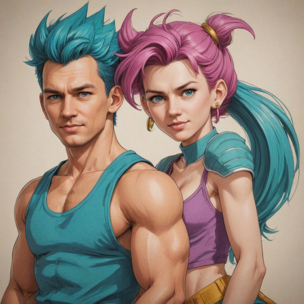 Végéta et Bulma de DBZ Photo Style