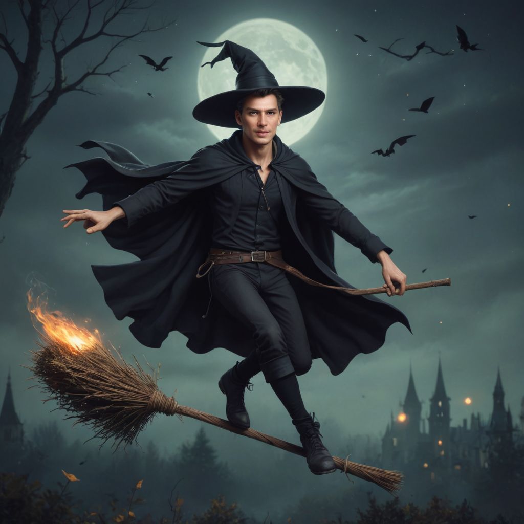 Witch on a Broom Photo Style