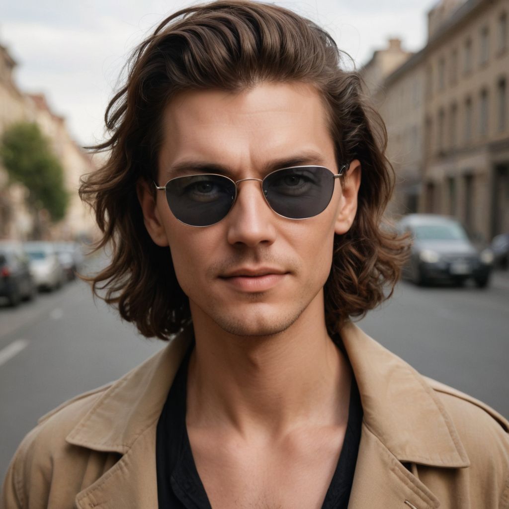 Woman with Black Mirrored Sunglasses Photo Style