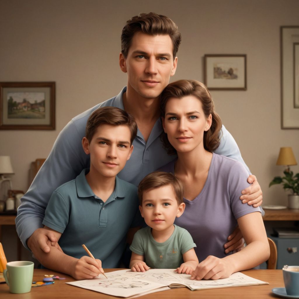 Animated Family Art Photo Style