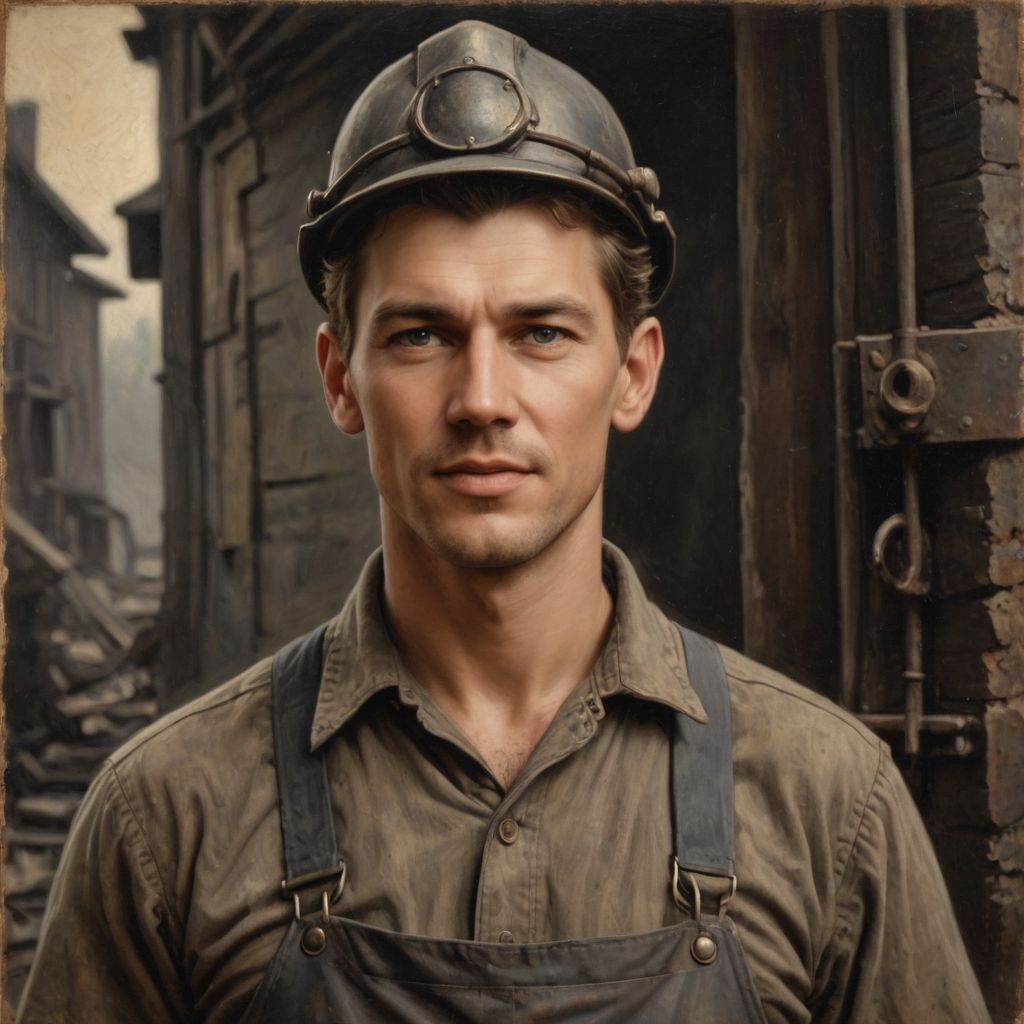 Early 20th Century Coal Miner Photo Style