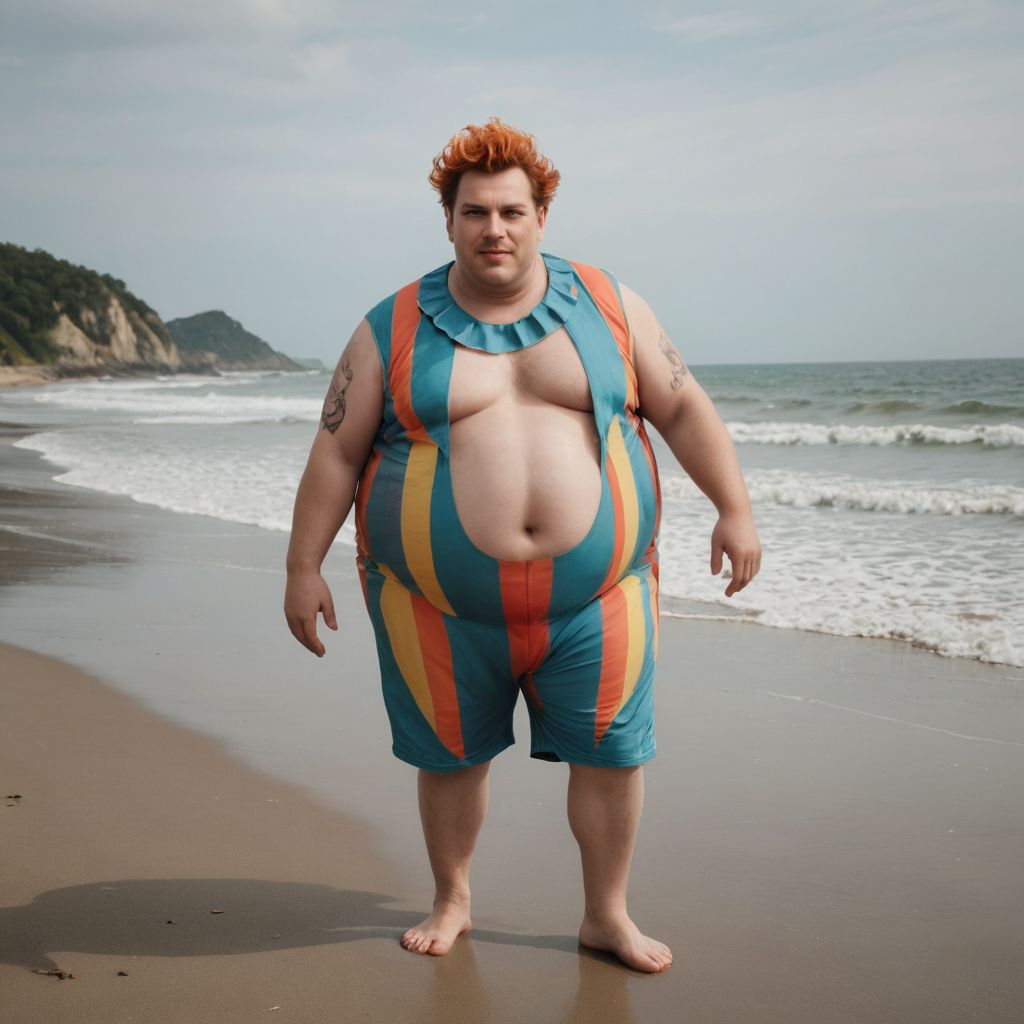 Fat Clown at the Beach Photo Style
