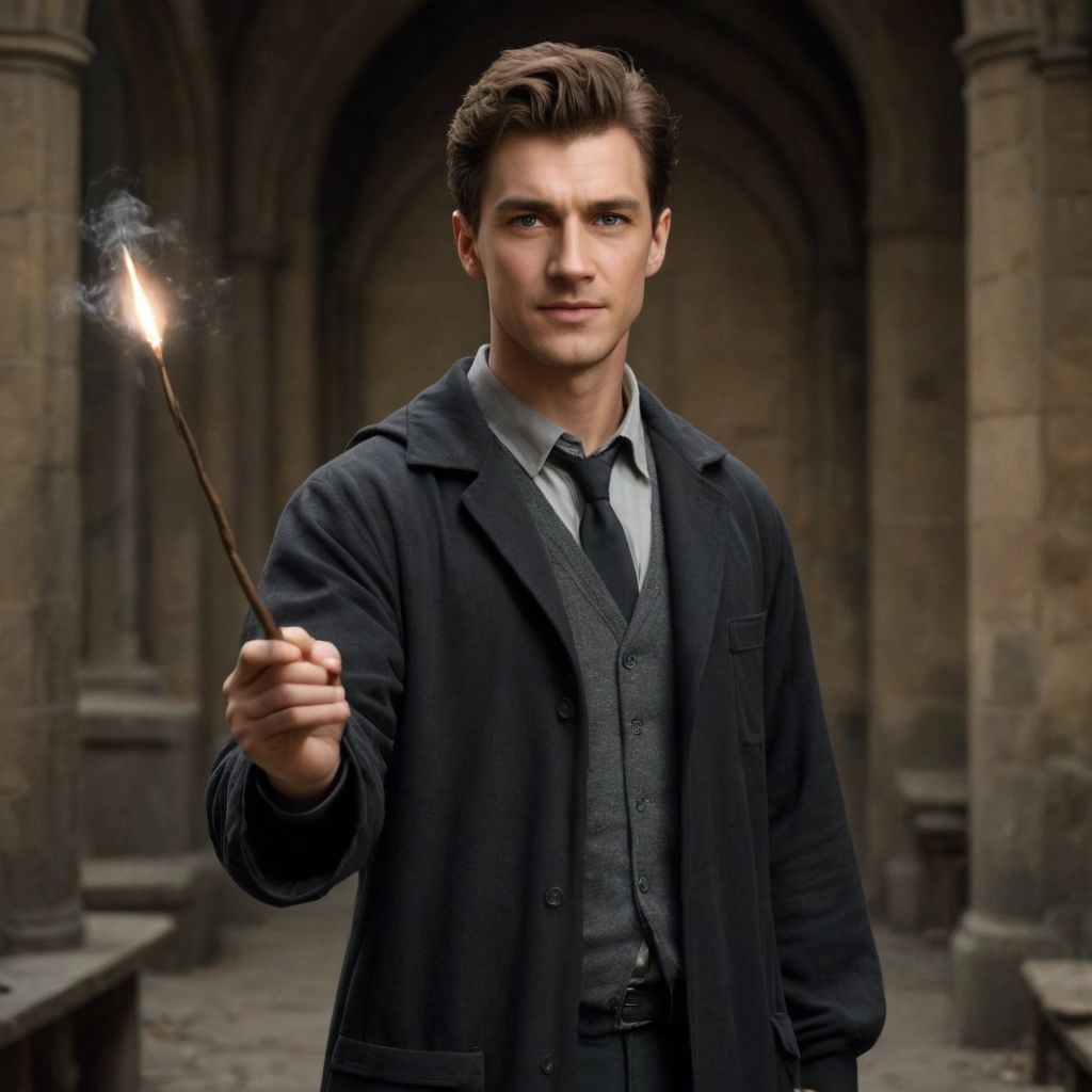 Harry Potter with Wand Photo Style