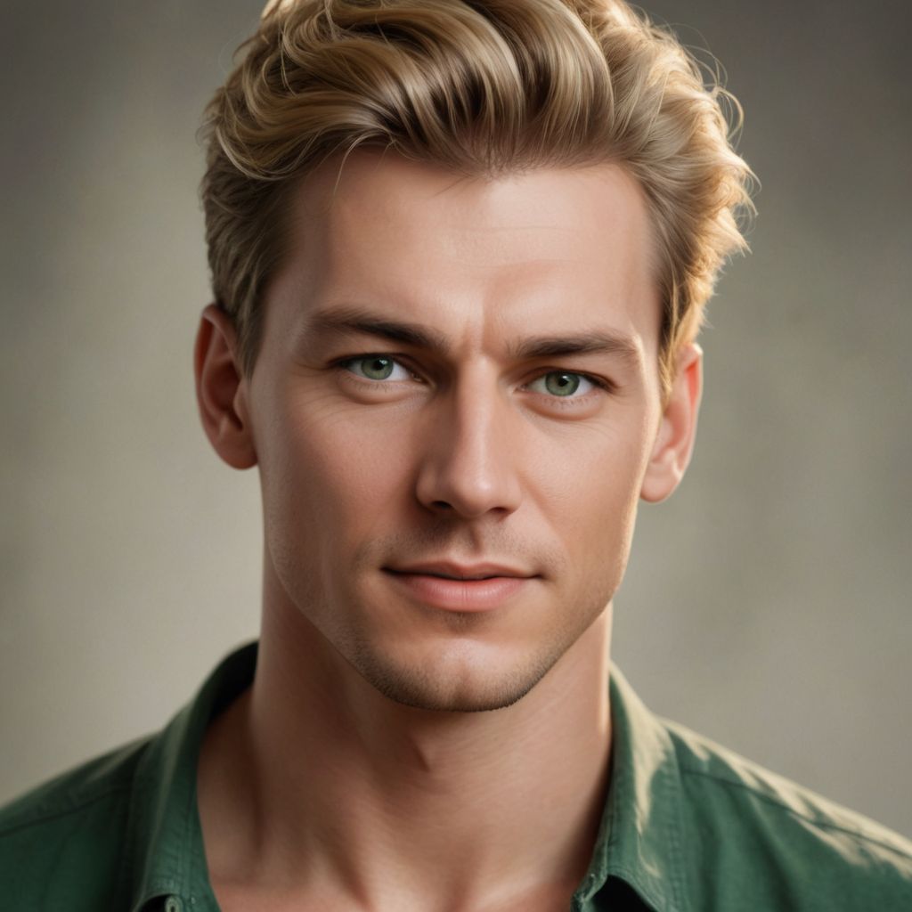 Photo Realistic Blonde with Green Eyes Photo Style