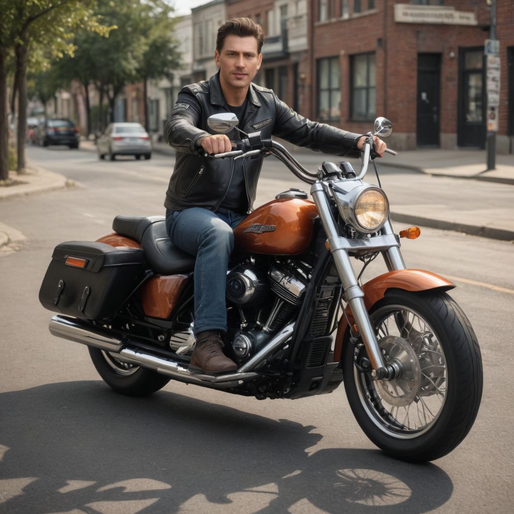 Realistic with Harley Davidson E-Glide Photo Style