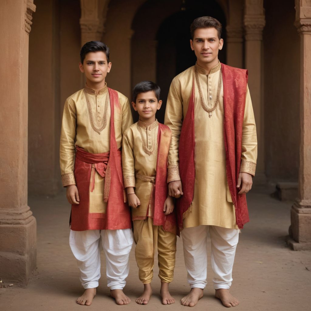 6-Year-Old Two Boys in Traditional Indian Attire Photo Style