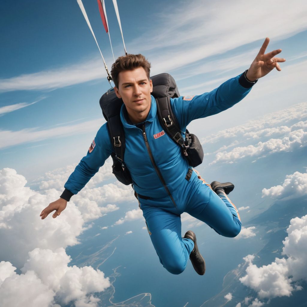 A Skydiver in the Sky Photo Style