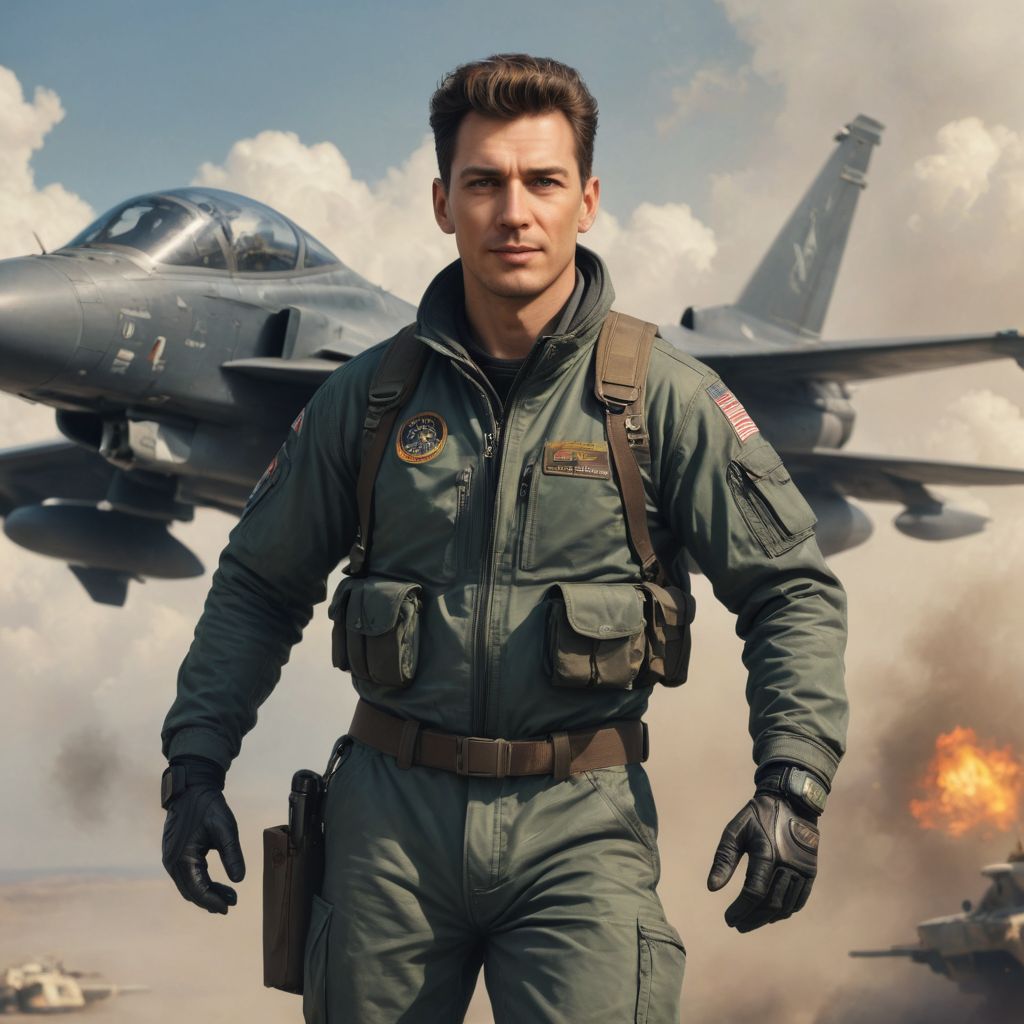 Combat Jet Pilot Photo Style