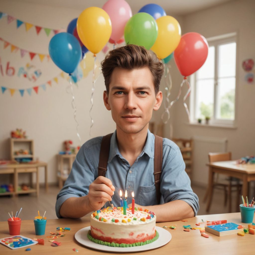 Converted Kindergarten Cartoon Happy Birthday image