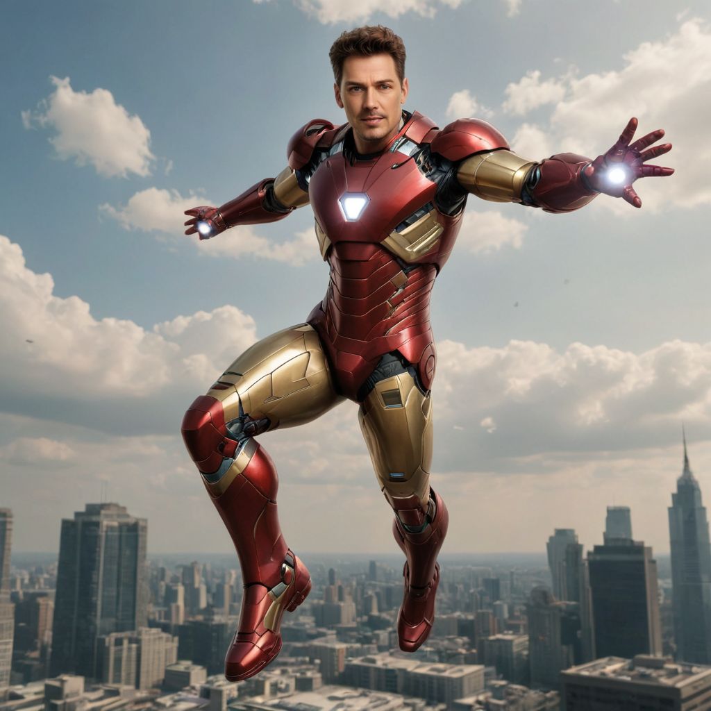 Marvel, Iron Man, Flying Photo Style