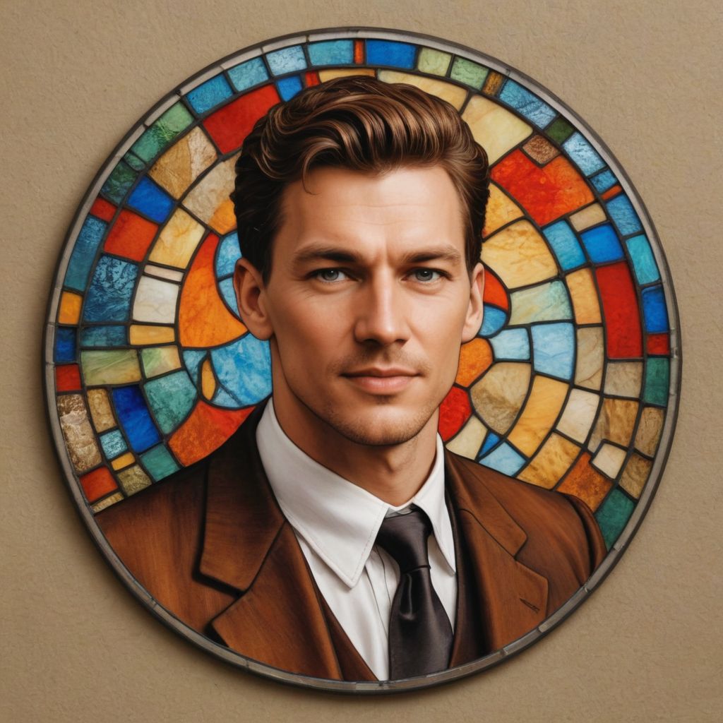 Stained Glass Background 5.75 Inch Round Photo Style